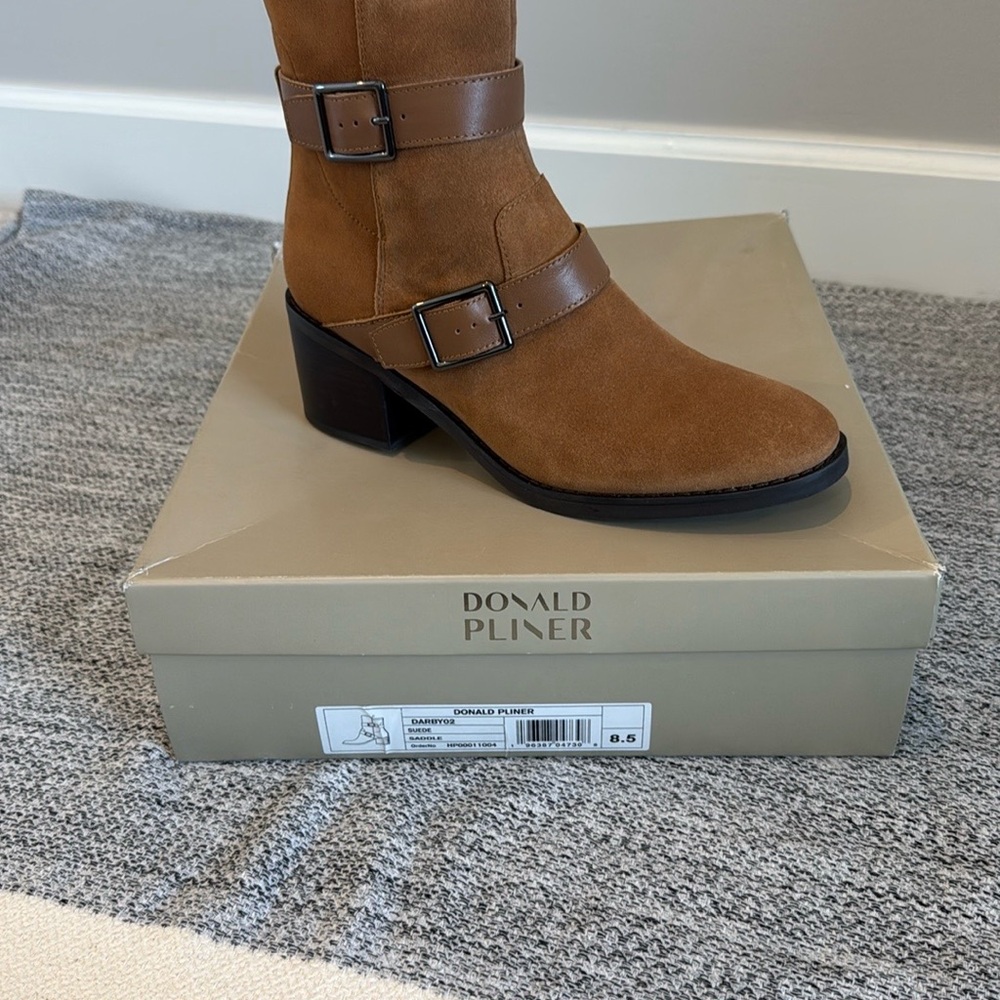 Donald Pliner Brown Suede Ankle Boots